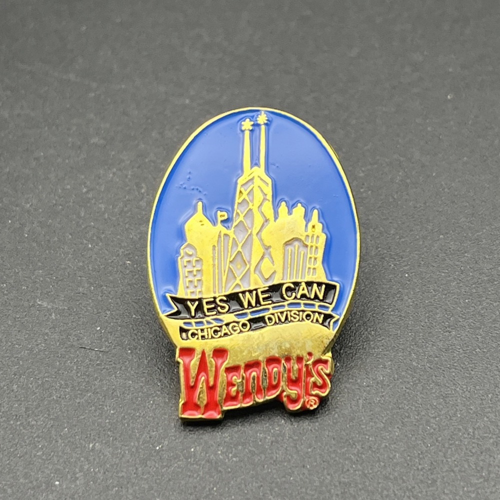 Wendy’s Fast Food Restaurant Chicago Division Yes We Can Employee Lapel Hat Pin